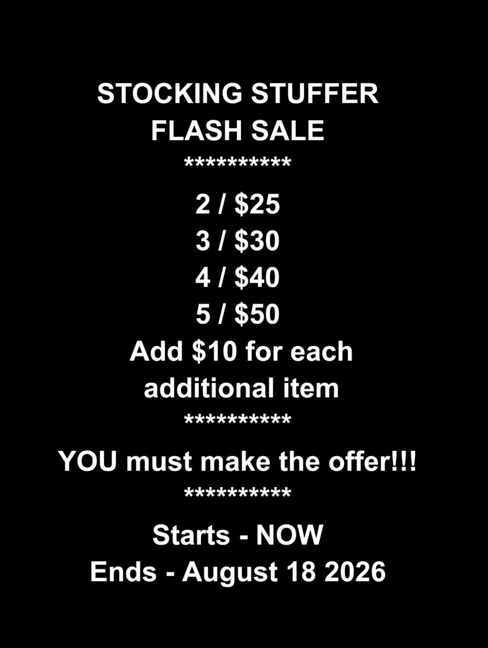 Stocking Stuffer FLASH SALE